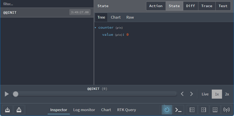 Redux DevTools: initial app state